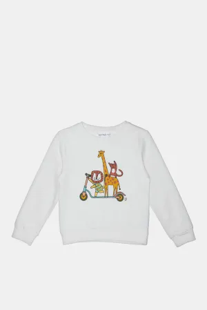 Infant Boys Ivory Jungle Safari Sweatshirt